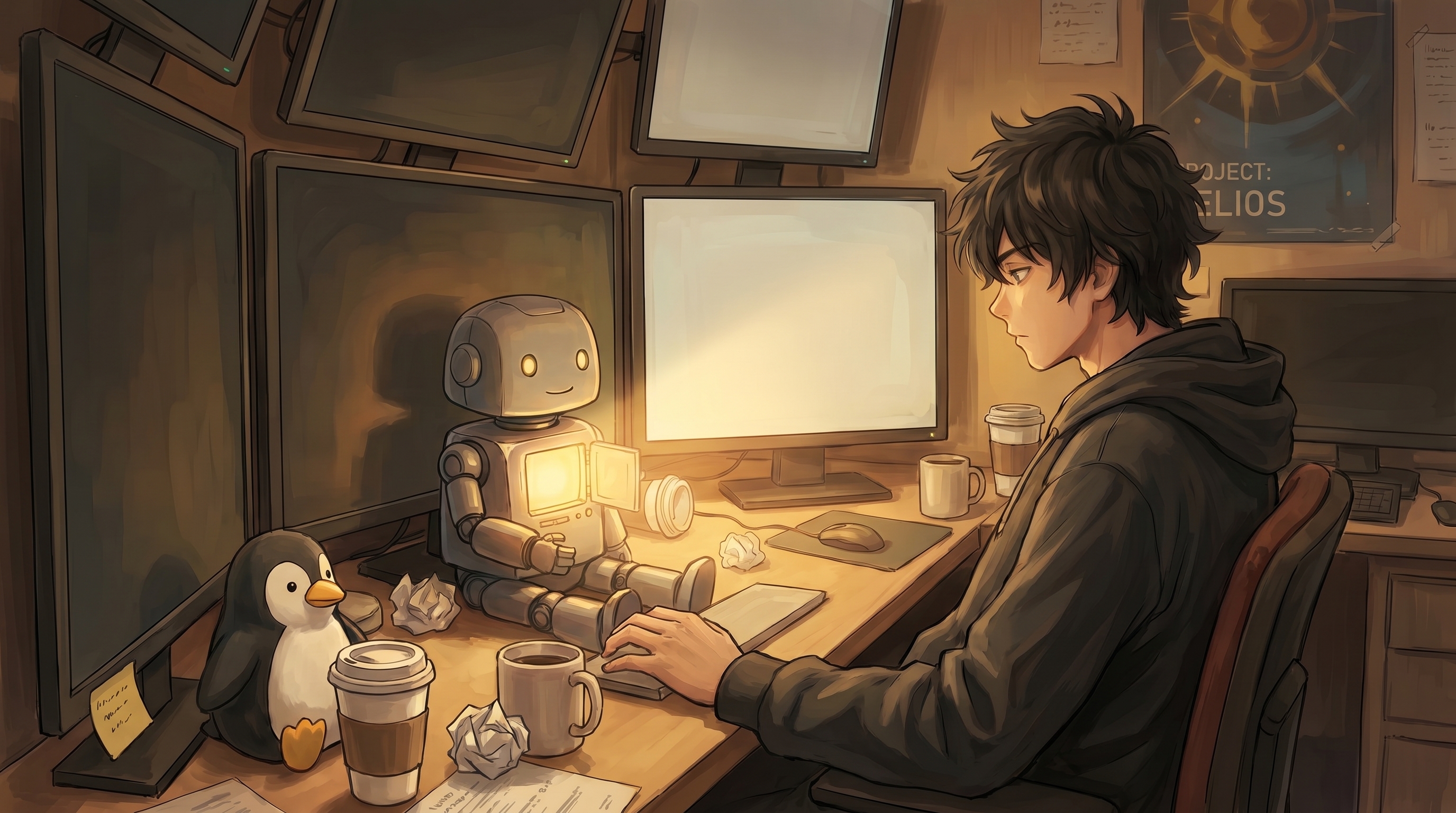 Anime coder opening the hood on a coding agent